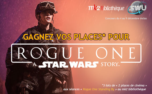 26 places pour Rogue One le samedi 17 décembre au mk2 bibliothèque