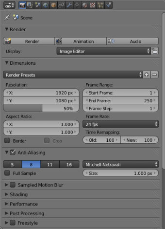 Render panel Panneau de rendu