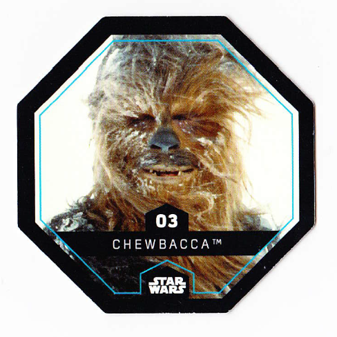 Star wars chewbacca leclerc card token 03/54 cosmic shells french exclusive'15 