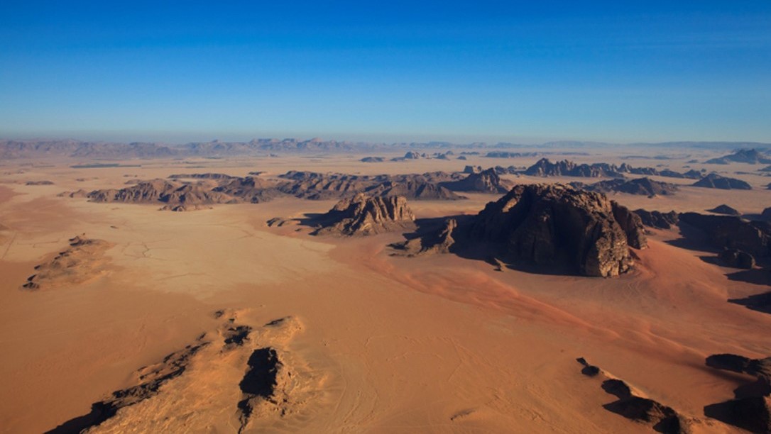 Désert du Wadi Rum, Jordanie (lune de Jedha)